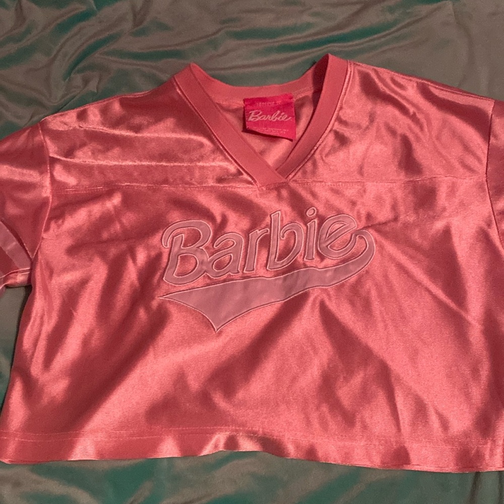 Barbie forever21 cropped football style jersey. Size small.
